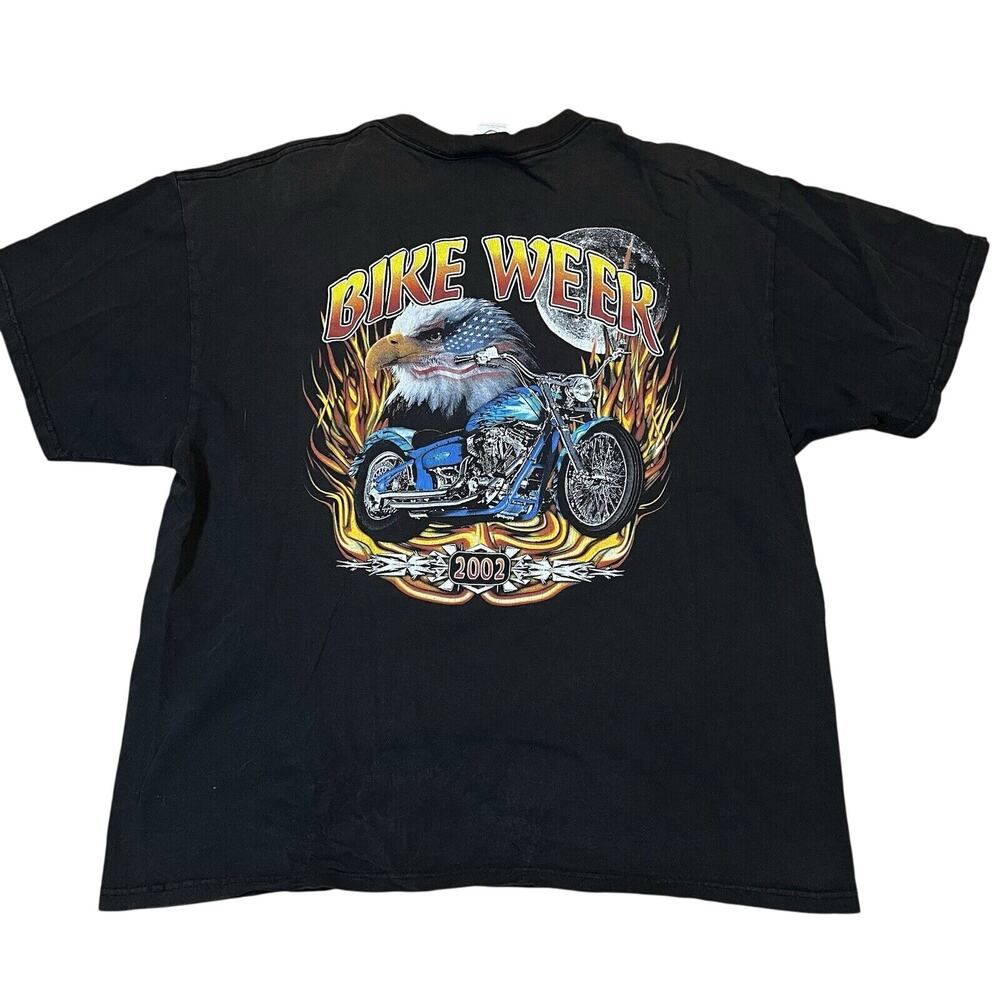 Vintage Faded Y2k J&P Cycles‎ T Shirt 2002 Bike Week Motorcycle Eagle T Shirt XL